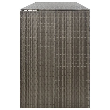 Containerberging viervoudig 274x80x117 cm poly rattan grijs 5