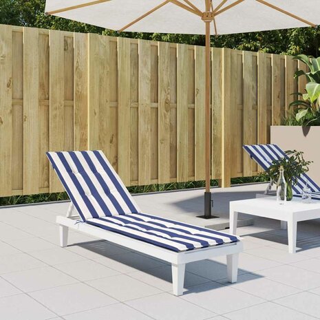 Terrasstoelkussen gestreept oxford stof blauw en wit 1