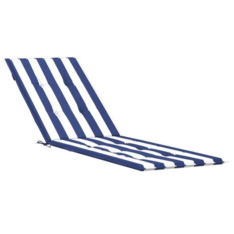 Terrasstoelkussen gestreept oxford stof blauw en wit 2