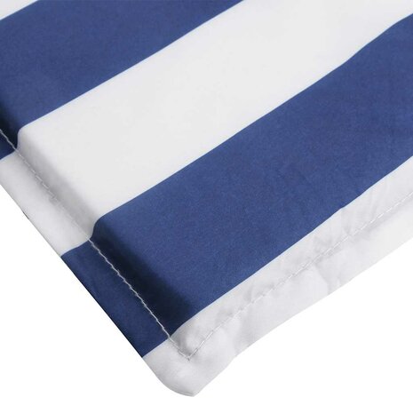 Terrasstoelkussen gestreept oxford stof blauw en wit 6