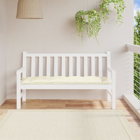Tuinbankkussen 150x50x7 cm oxford stof crèmekleurig 1