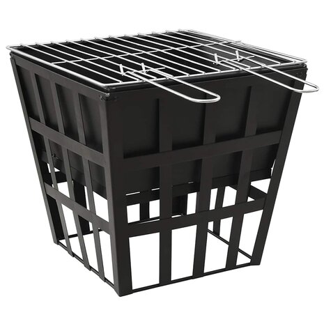 Vuurplaats en barbecue 2-in-1 34x34x48 cm staal 2