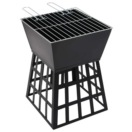 Vuurplaats en barbecue 2-in-1 34x34x48 cm staal 5