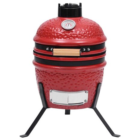 Kamado barbecue 2-in-1 56 cm keramiek rood 3