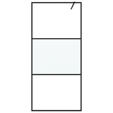 Inloopdouchewand 90x195 cm halfmat ESG-glas zwart 3