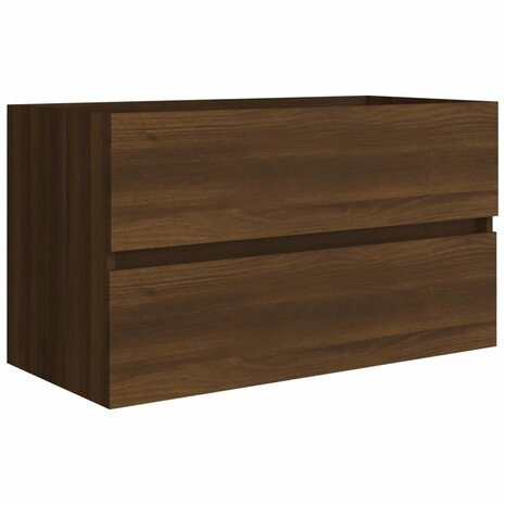 Wastafelkast 80x38,5x45 cm bewerkt hout bruin eikenkleur 2