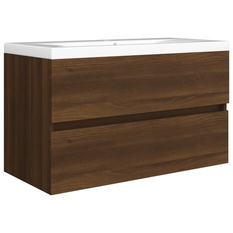Wastafelkast 80x38,5x45 cm bewerkt hout bruin eikenkleur 5
