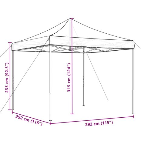 Partytent inklapbaar pop-up 292x292x315 cm oranje 9