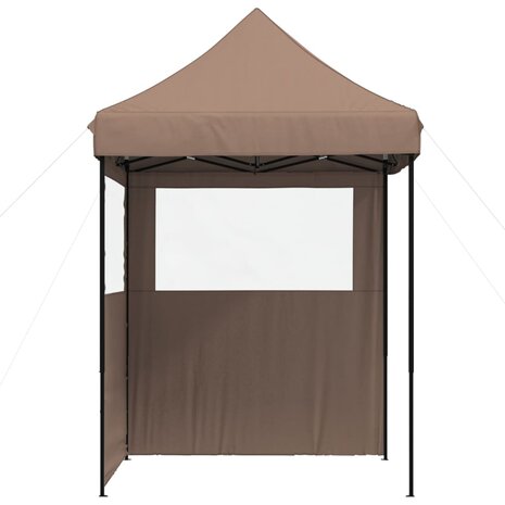 Partytent inklapbaar pop-up met 2 zijwanden bruin 4