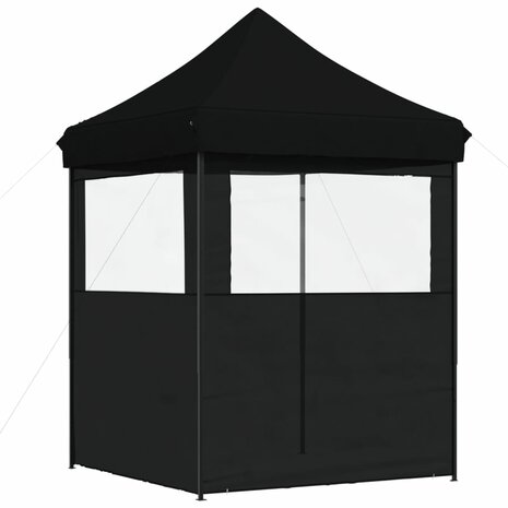Partytent inklapbaar pop-up met 2 zijwanden zwart 5