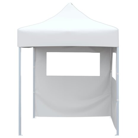 Partytent met 2 zijwanden inklapbaar 2x2 m staal wit 2