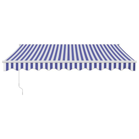Luifel automatisch uitschuifbaar 3x2,5 m blauw en wit 3