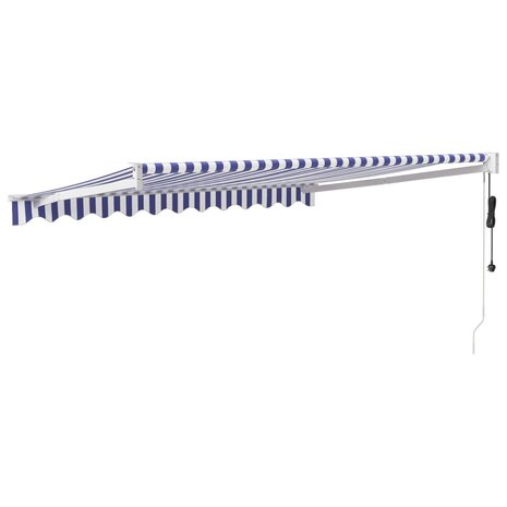 Luifel automatisch uitschuifbaar 3x2,5 m blauw en wit 5