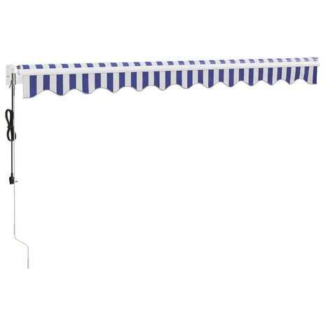 Luifel automatisch uitschuifbaar 3x2,5 m blauw en wit 6