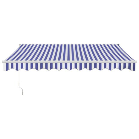 Luifel elektrisch uitschuifbaar 3,5x2,5 m blauw en wit 3