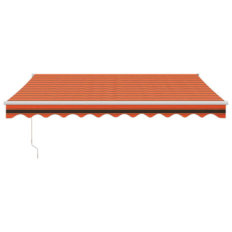 Luifel automatisch uitschuifbaar 3,5x2,5 m oranje en bruin 3