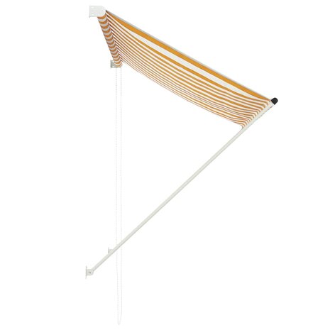 Luifel uittrekbaar 150x150 cm geel en wit 3