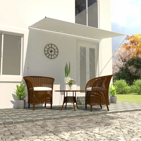 Luifel uittrekbaar 350x150 cm crème 1