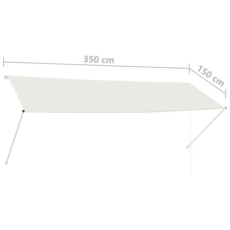 Luifel uittrekbaar 350x150 cm crème 8
