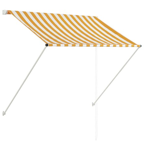Luifel uittrekbaar 100x150 cm geel en wit 2