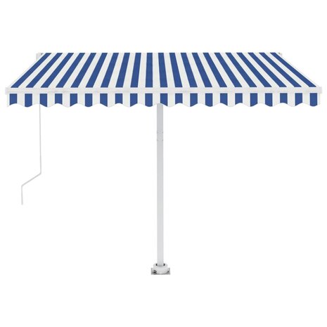 Luifel vrijstaand automatisch 300x250 cm blauw en wit 4