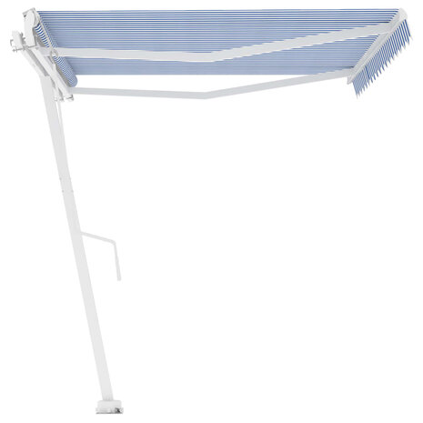 Luifel vrijstaand automatisch 450x300 cm blauw en wit 5