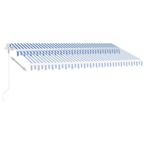 Luifel vrijstaand automatisch 450x300 cm blauw en wit 6