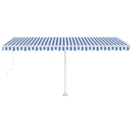 Luifel vrijstaand automatisch 500x300 cm blauw en wit 5