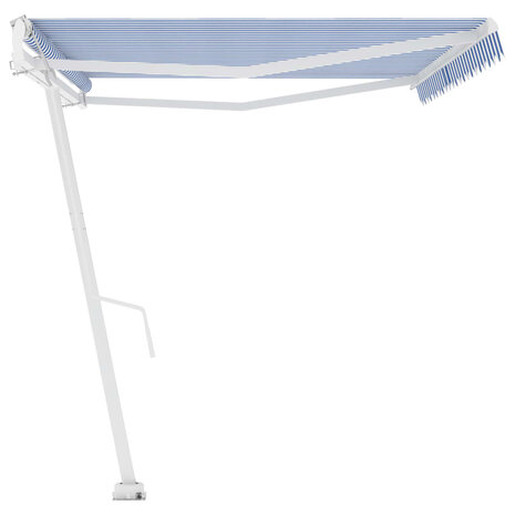 Luifel vrijstaand automatisch 500x300 cm blauw en wit 6
