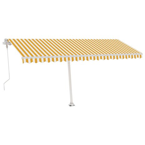 Luifel vrijstaand automatisch 500x300 cm geel en wit 2