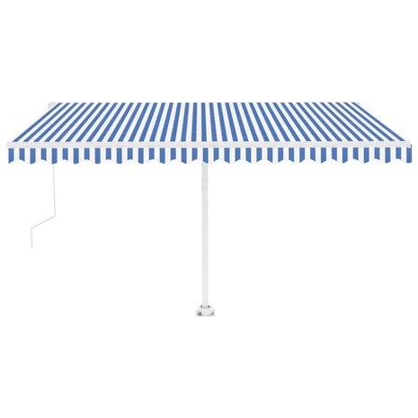 Luifel vrijstaand automatisch 400x350 cm blauw en wit 2