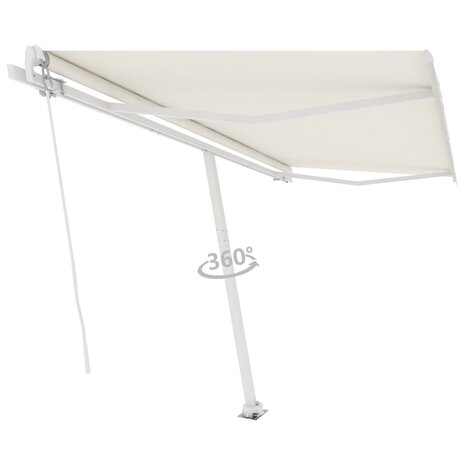 Luifel vrijstaand handmatig uittrekbaar 450x350 cm crèmekleurig 3