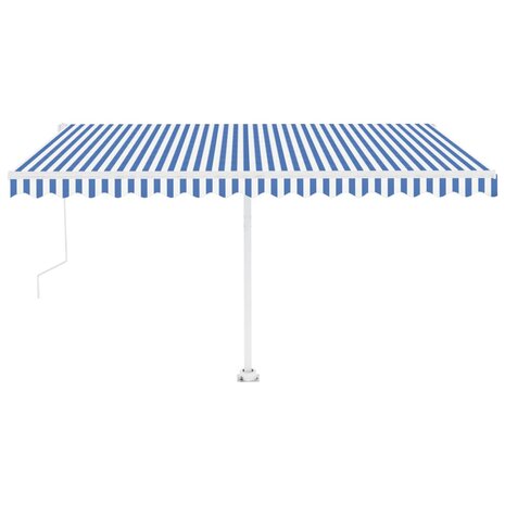 Luifel vrijstaand automatisch 450x350 cm blauw en wit 2