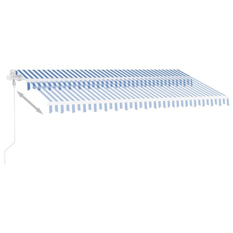 Luifel vrijstaand automatisch 450x350 cm blauw en wit 6