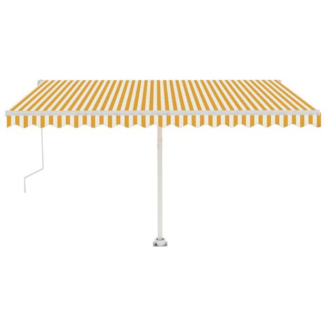 Luifel vrijstaand automatisch 450x350 cm geel en wit 2