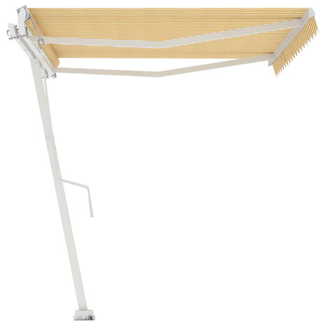 Luifel vrijstaand automatisch 450x350 cm geel en wit 5