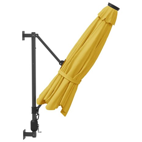 Wandparasol met LEDs 290 cm geel 5