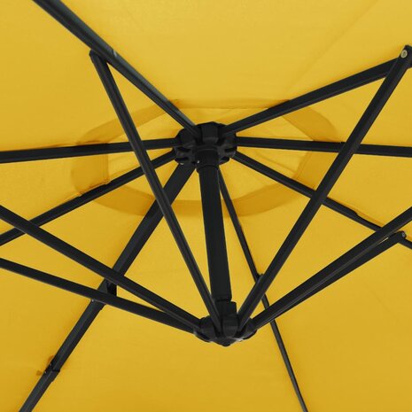 Wandparasol met LEDs 290 cm geel 8