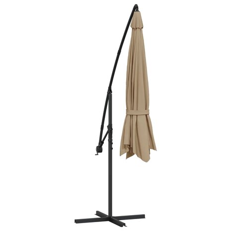 Zweefparasol met aluminium paal 350 cm taupe 6