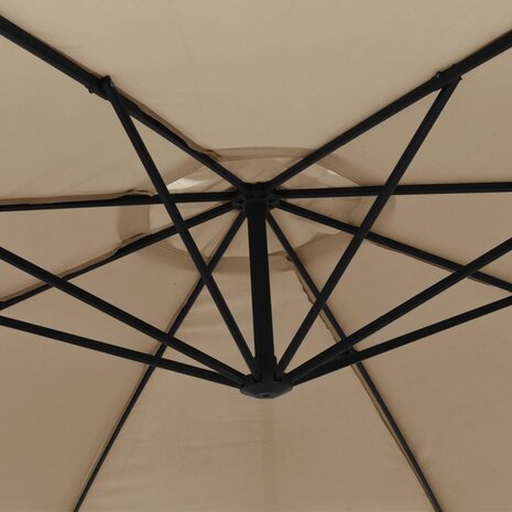 Zweefparasol met aluminium paal 350 cm taupe 7