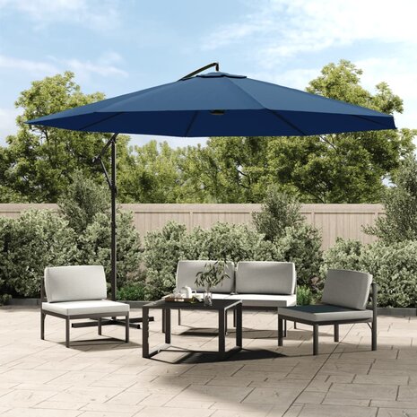 Zweefparasol met aluminium paal 350 cm blauw 1