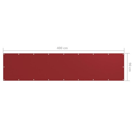 Balkonscherm 90x400 cm oxford stof rood 5
