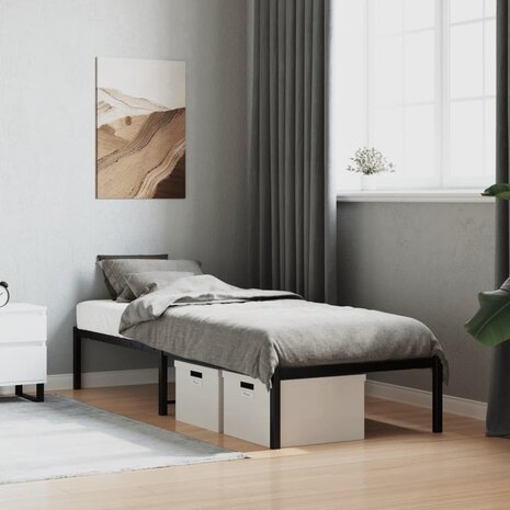 Bedframe metaal zwart 75 x 190 cm 1