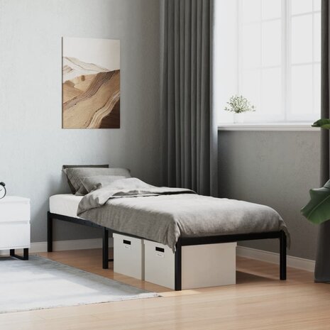 Bedframe metaal zwart 80x200 cm 1