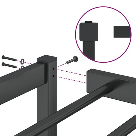 Bedframe metaal zwart 80x200 cm 8