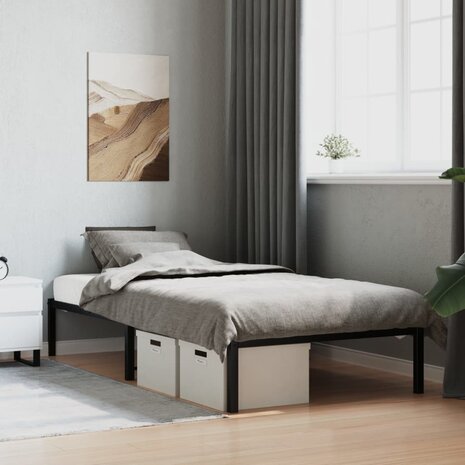 Bedframe metaal zwart 100x190 cm 1