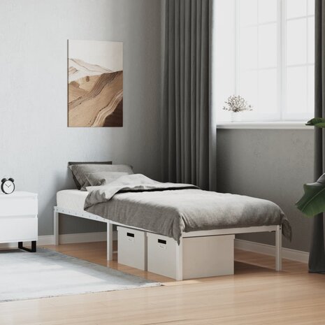 Bedframe metaal wit 75 x 190 cm 1