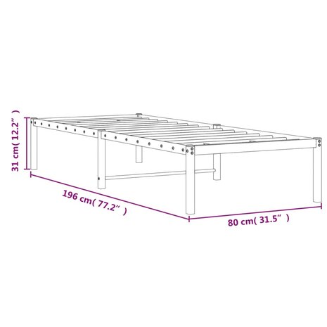 Bedframe metaal wit 75 x 190 cm 9