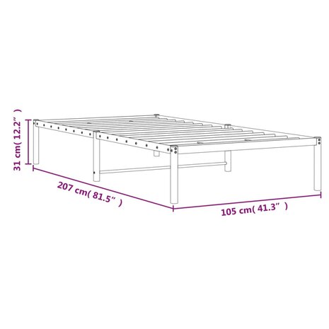 Bedframe metaal wit 100x200 cm 9