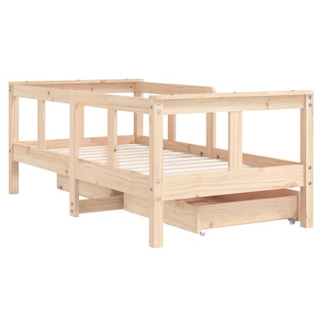 Kinderbedframe met lades 70x140 cm massief grenenhout 7